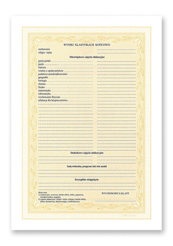 Świadectwo ukończenia zasadniczej szkoły zawodowej (MEN-I/18a/2) Cezao.pl