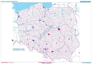 Mapa konturowa Polski administracyjna - ćwiczeniowa mapa ścienna 160x120