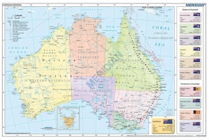 Australia political - mapa ścienna w języku angielskim 160 x 120 cm