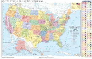 United States of America political - mapa ścienna w języku angielskim 200 x 150 cm