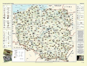 Zoogeografia Polski - mapa ścienna 200x150