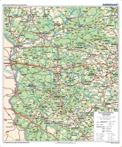 Woj. lubuskie - ścienna mapa administracyjno-samochodowa