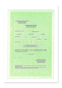 Zaświadczenie o ukończeniu kursu (gilosz zielony)