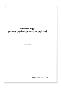 Dziennik zajęć pomocy psychologiczno-pedagogicznej