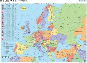 Mapa polityczna Europy (stan na 2021) - mapa ścienna 200x150