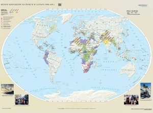 Rejony konfliktów na świecie w latach 1990-2018 - mapa ścienna 200 x 150 cm