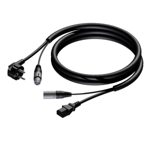 PROCAB CAB402/20 Schuko męskie & XLR żeńskie - euro power żeńskie & XLR męskie - 3 x 2,5 mm? 20 m