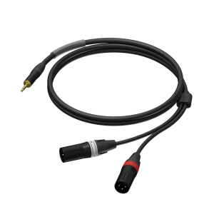 Kabel PROCAB PRA712/3, jack 3,5mm (M) stereo do 2x XLR (M) (3m)