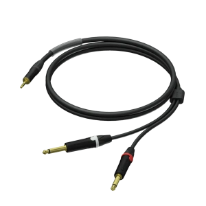 Kabel PROCAB PRA713/3, jack 3,5mm (M) stereo do 2x jack 6,3mm (M) mono (3m)