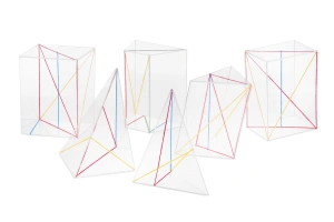 Bryły geometryczne wielościany ukośne - zestaw 6 szt.