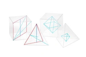 Bryły geometryczne - wielościany foremne - zestaw 4 szt.