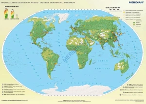 Świat rozmieszczenie ludności - ekumena, subekumena i anekumena  - mapa ścienna 200 x 150 cm