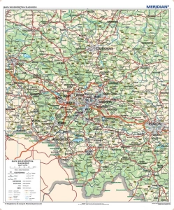 Woj. śląskie - ścienna mapa administracyjno - samochodowa