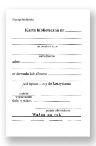 Karta biblioteczna PU-B-191