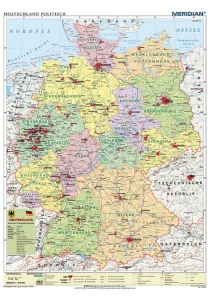 Deutschland politisch - mapa ścienna w języku niemieckim 120x160
