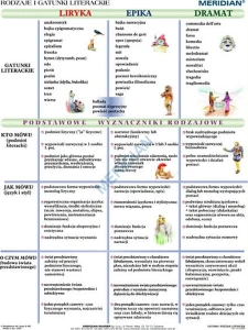 Rodzaje i gatunki literackie - ścienna plansza dydaktyczna 160x120
