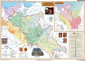 Ziemie polskie za Władysława Łokietka i Kazimierza Wielkiego - mapa ścienna 200x150