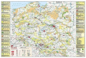 Polska - ochrona przyrody i sieć ECONET - mapa ścienna 160x120