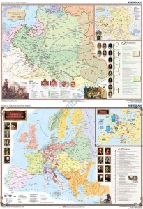 DUO Rzeczpospolita w XVII i XVIII w. / Europa do połowy XVIII w. - dwustronna mapa ścienna 160x120