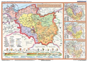 Rozbicie dzielnicowe Polski  - mapa ścienna 160x120
