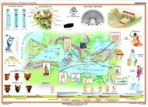 La Grecia Antigua - Cultura - mapa ścienna w języku hiszpańskim 160 x 120