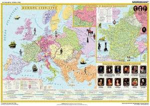 Europa w latach 1789-95 / Francja w okresie rewolucji - mapa ścienna 160x120