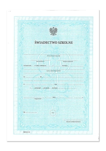 Świadectwo szkolne promocyjne szkoły podstawowej dla uczniów klas I–III (MEN-I/1/1) 