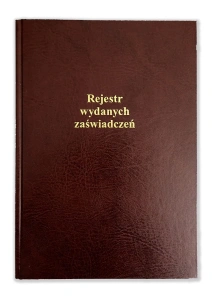 Rejestr wydanych zaświadczeń (twarda oprawa) - szkolny