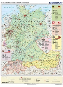 Deutschsprachige Länder politisch - mapa ścienna w języku niemieckim 150x200