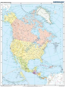 North America political - mapa ścienna w języku angielskim 150 x 200