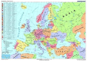Europa política - mapa ścienna w języku hiszpańskim 200 x 150