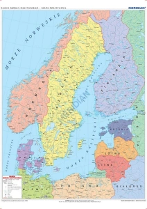 Kraje basenu Morza Bałtyckiego - ścienna mapa polityczna 160x120