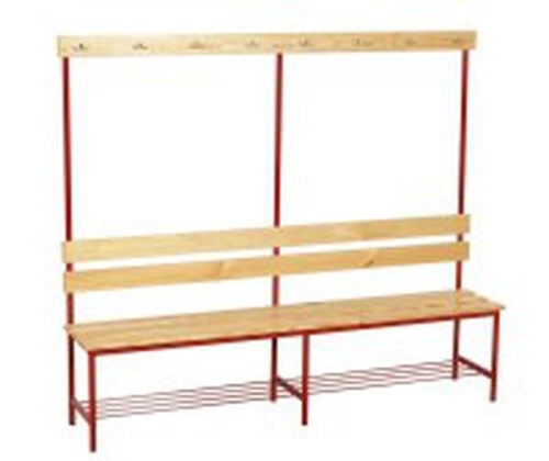 ławka z wieszakami 1500x370x1600 płyta laminowana