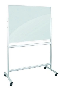 Tablica dwustronna mobilna o powierzchni szklanej czarno/białej magnetyczna  120x90