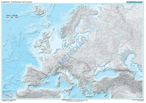 Mapa hipsometryczna Europy - ćwiczeniowa mapa ścienna 160x120