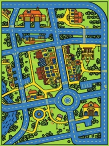 Dywan Weliro Miasteczko - Niebieski