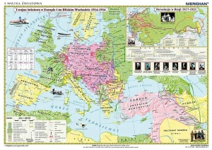 I Wojna Światowa 1914-16  - mapa ścienna 160x120