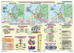 Geschichte der Europäischen Union - mapa ścienna w języku niemieckim 160 x 120