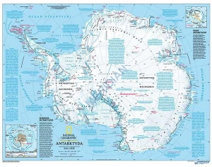 Antarktyda - ścienna mapa fizyczna 160x120
