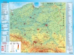 Mapa fizyczna Polski z elementami ekologii - mapa ścienna 200x150
