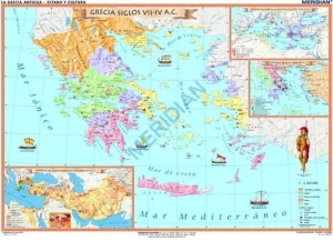 La Grecia Antigua - Estado - mapa ścienna w języku hiszpańskim 160 x 120