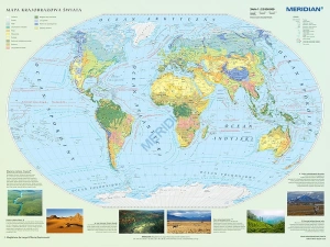 Mapa krajobrazowa świata - mapa ścienna 200x150