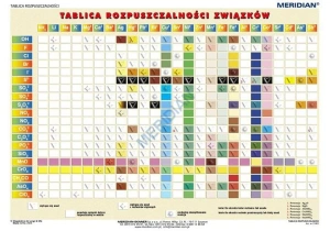 Tablica rozpuszczalności związków - ścienna plansza dydaktyczna 160x120