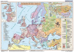 Europa w XII-XIII w. Imperium mongolskie w XIII w. - mapa ścienna 160x120